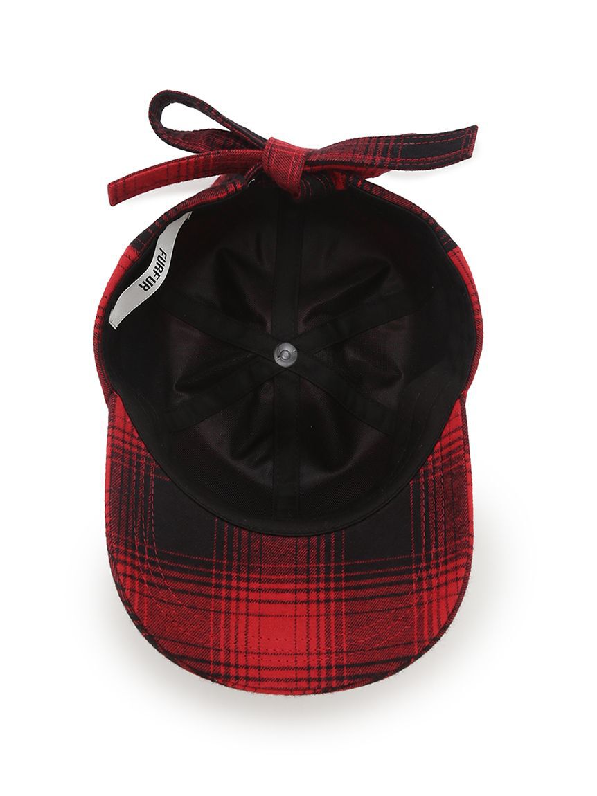 FURFUR「バックリボンチェック柄キャップ」|キャップ・キャスケット|