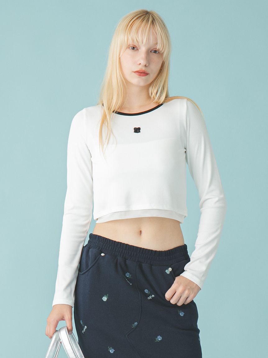 FURFUR「ロゴ刺繍テレコトップス」|Tシャツ・カットソー|WHT