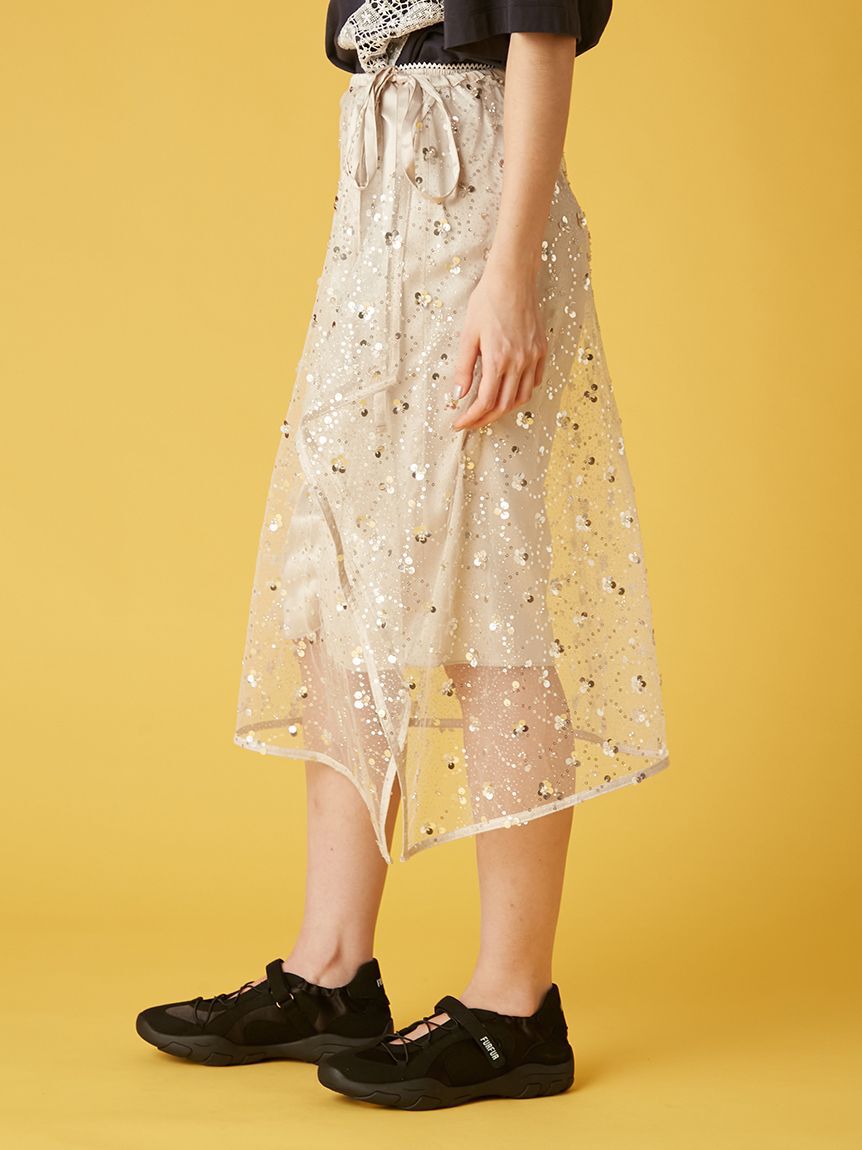 FURFUR「スパンコールラップスカート」|スカート|