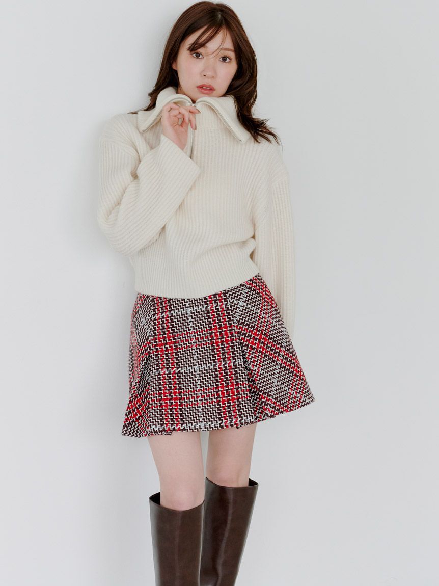 SNIDEL「Sustainableロービングチェックミニスカート」|スカート|