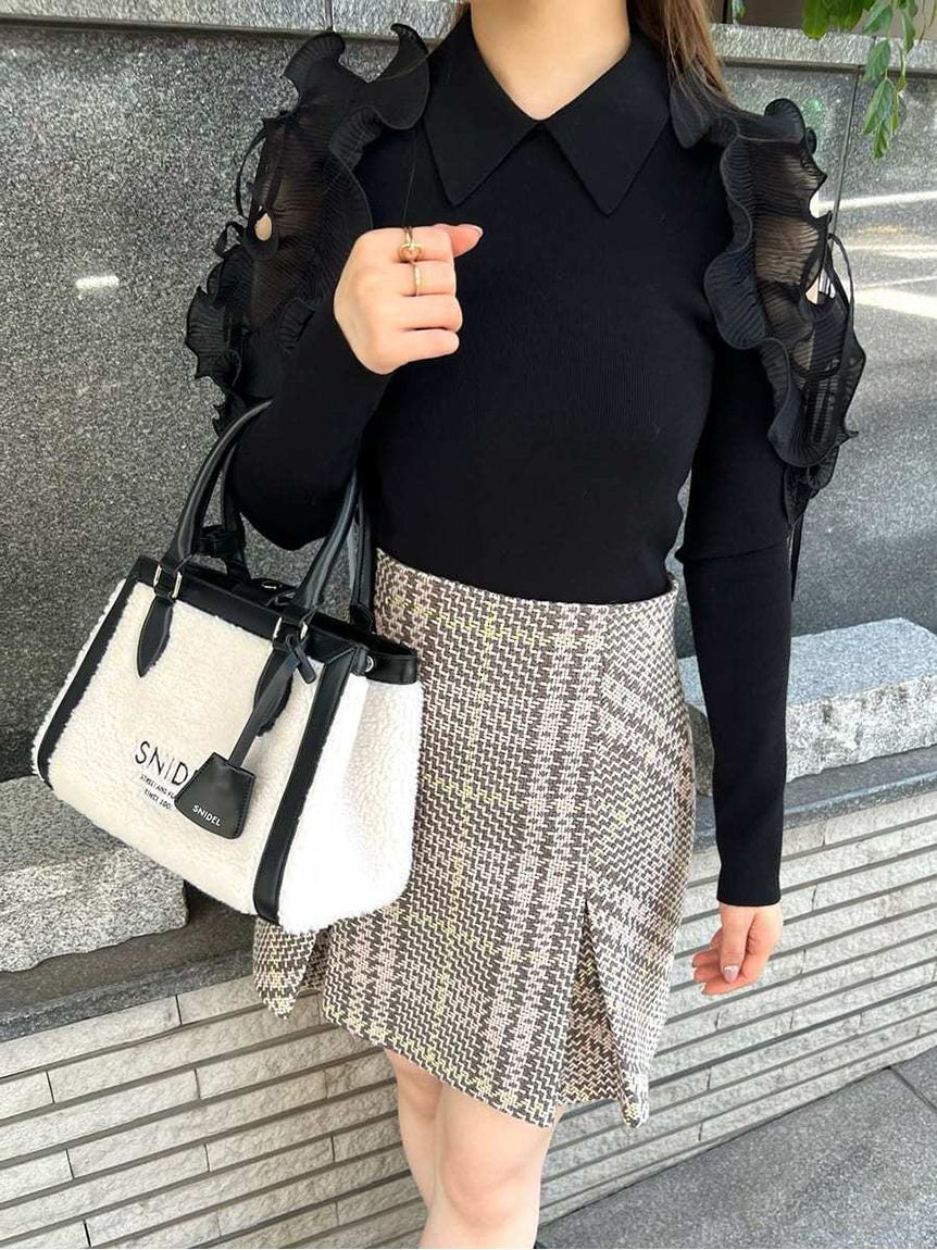 SNIDEL「Sustainableロービングチェックミニスカート」|スカート|