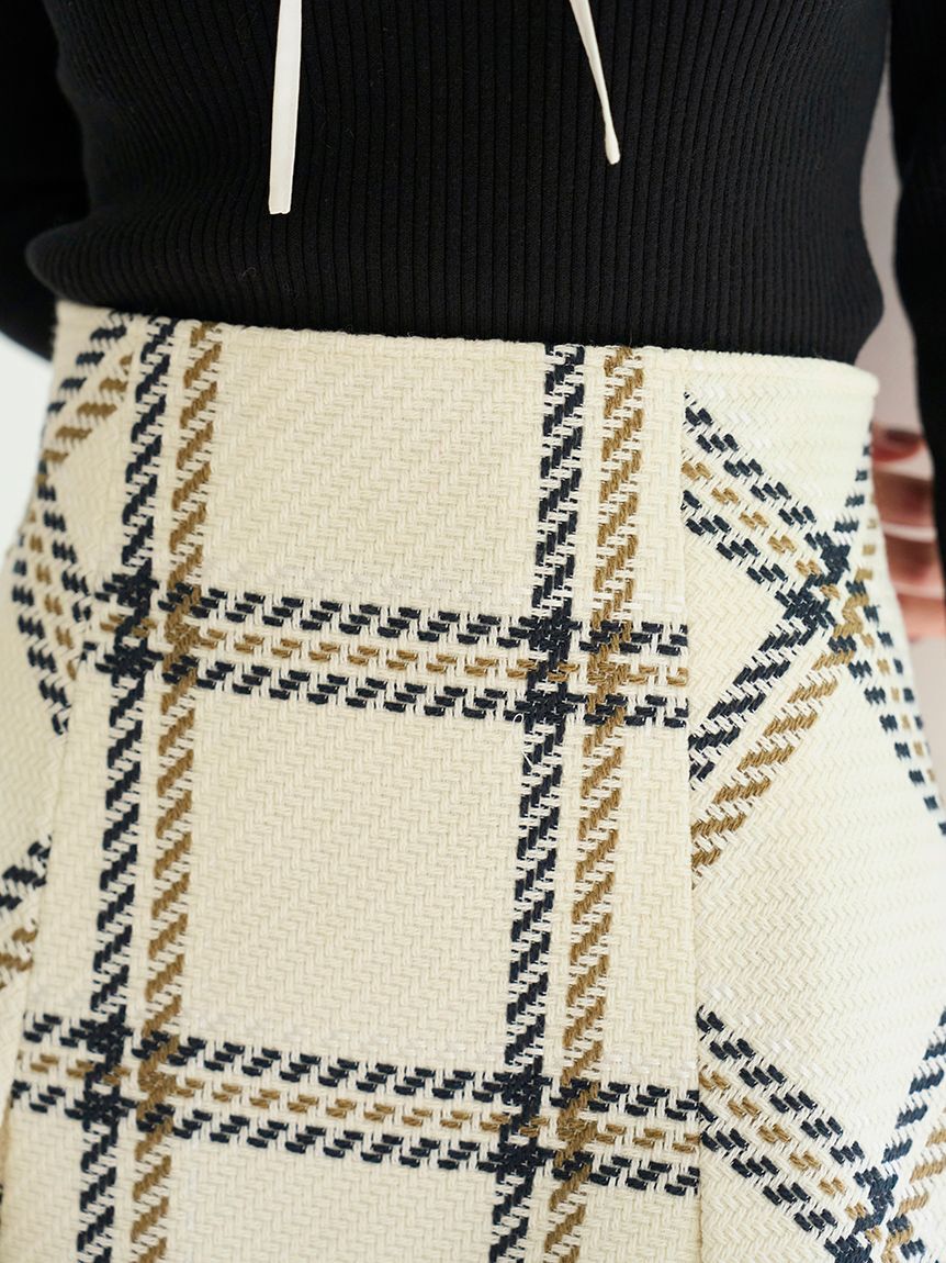 SNIDEL「Sustainableロービングチェックミニスカート」|スカート|