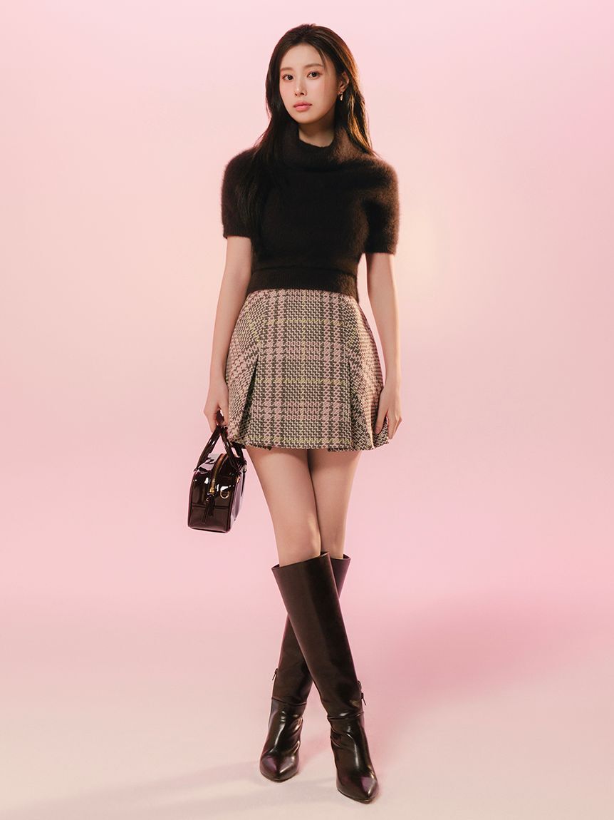 SNIDEL「Sustainableロービングチェックミニスカート」|スカート|