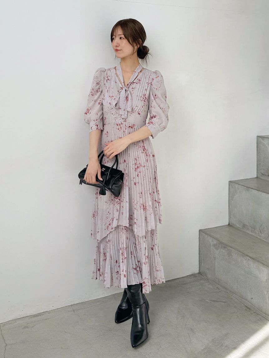 SNIDEL「Sustainableプリーツプリントワンピース」|ワンピース|LGRY