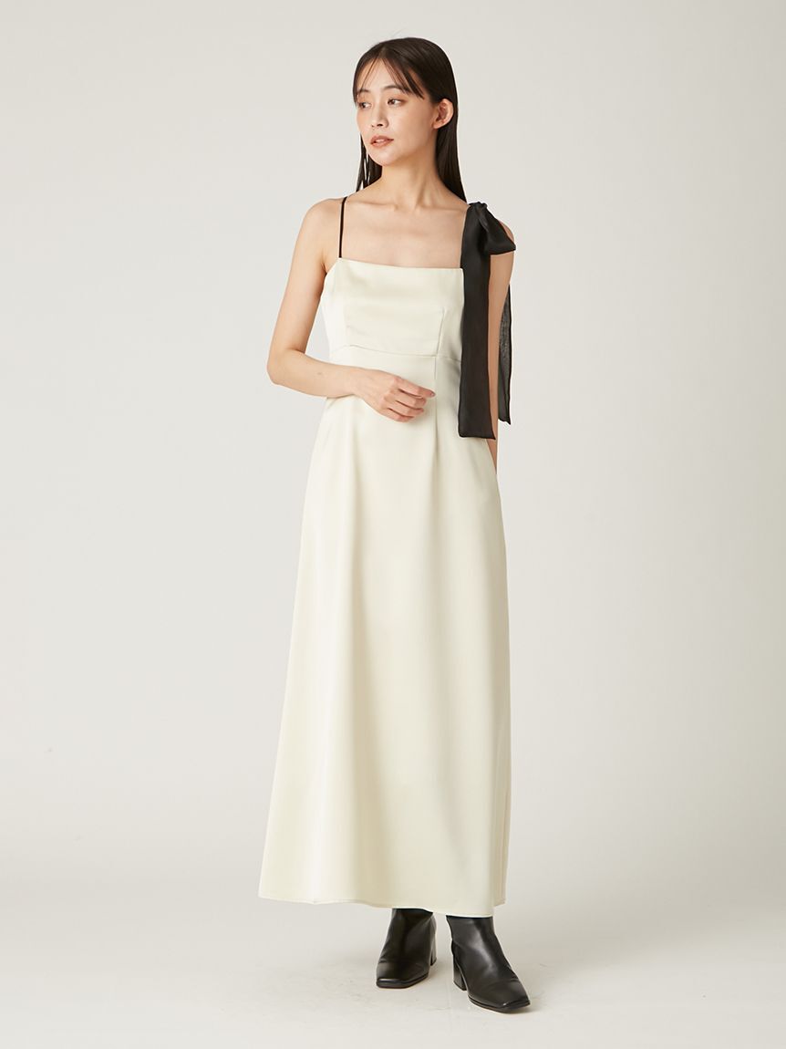 FRAY I.D「カーデセットリボンショルダーワンピース」|ワンピース|