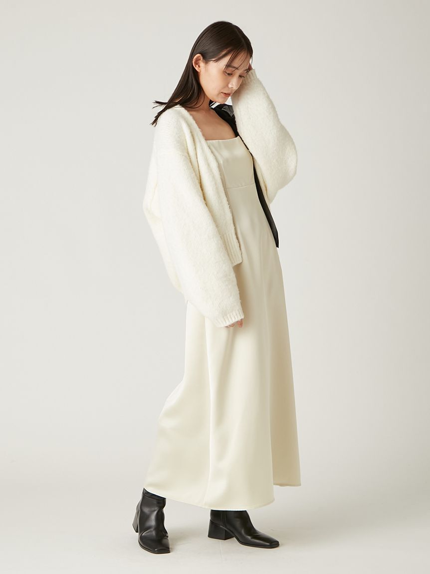 FRAY I.D「カーデセットリボンショルダーワンピース」|ワンピース|