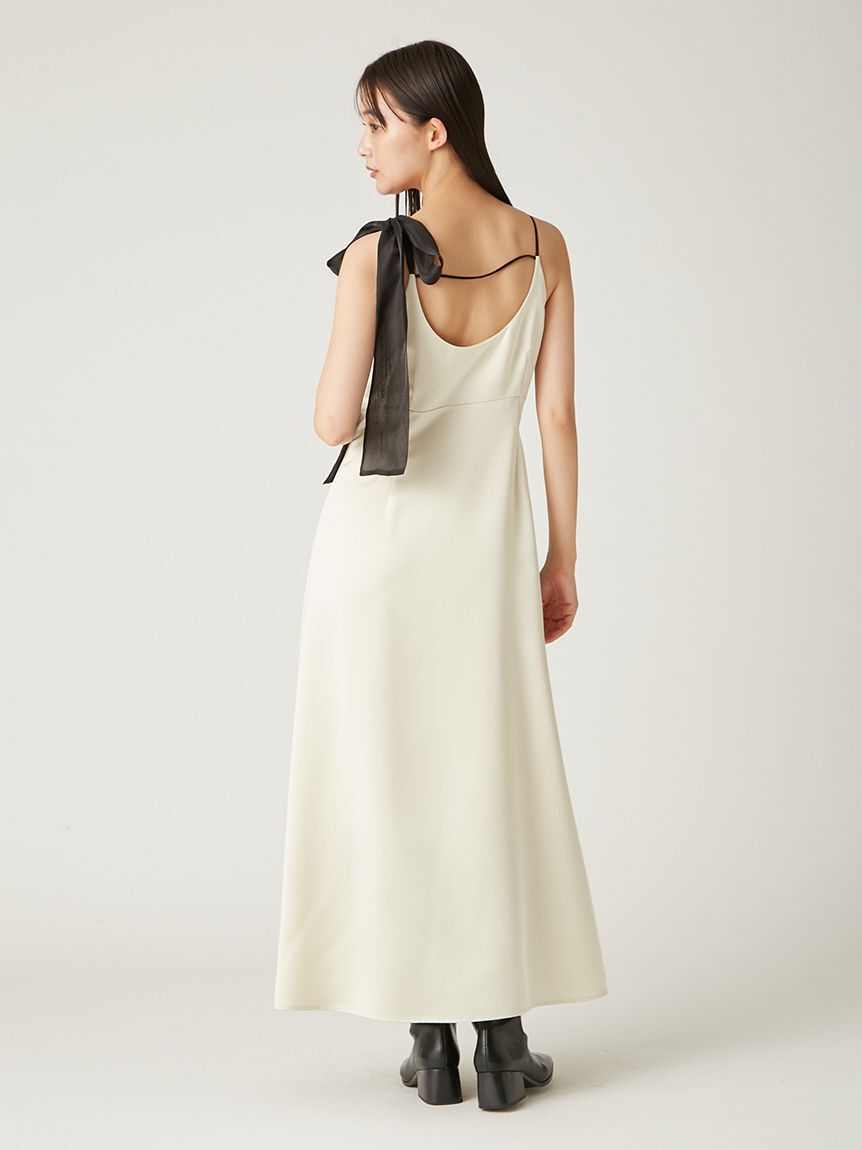 FRAY I.D「カーデセットリボンショルダーワンピース」|ワンピース|