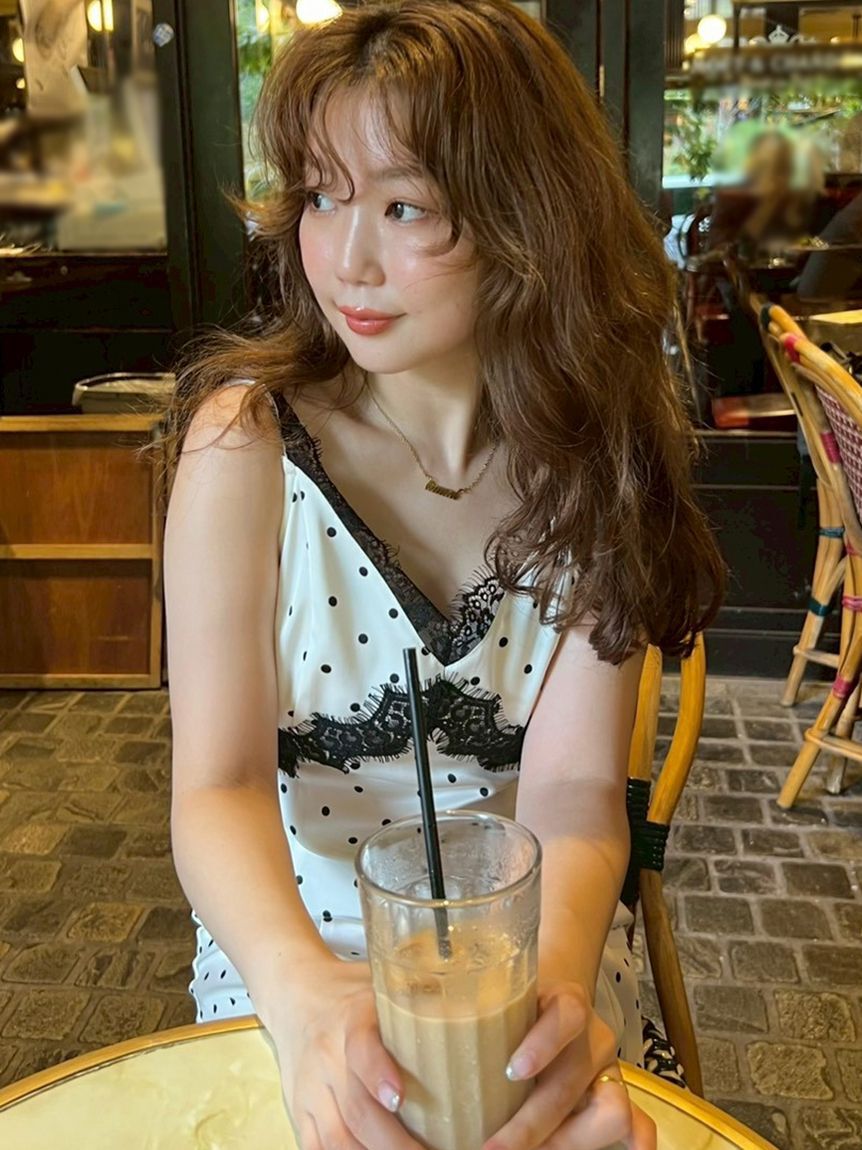 FRAY I.D「【限定カラー】レーストリムキャミワンピース」|ワンピース|