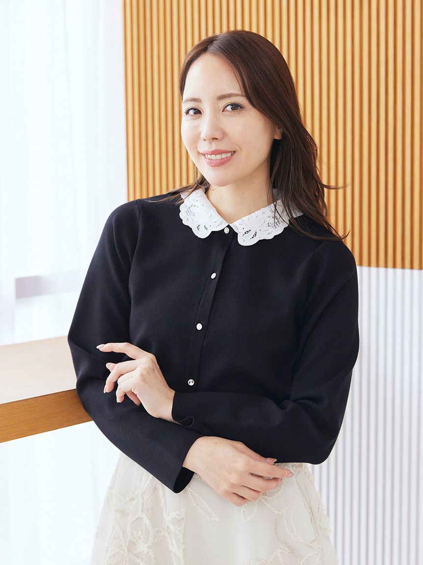 CELFORD「【WEB限定】デタッチャブルレースカラーカーディガン」|カーディガン|