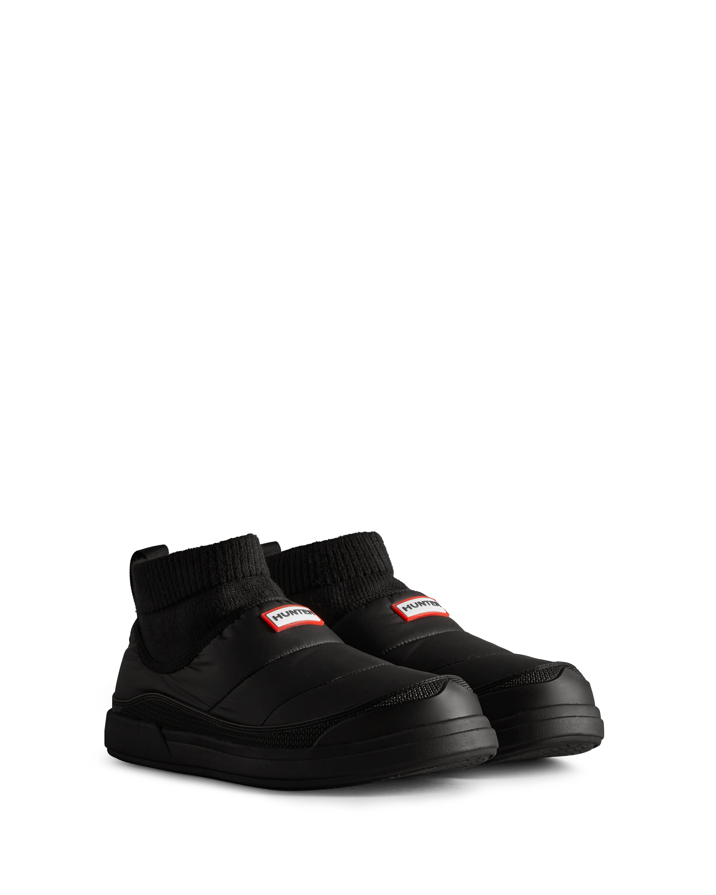 HUNTER「MENS IN/OUT PUFFER KNIT BOOT」|ショートブーツ|BLK