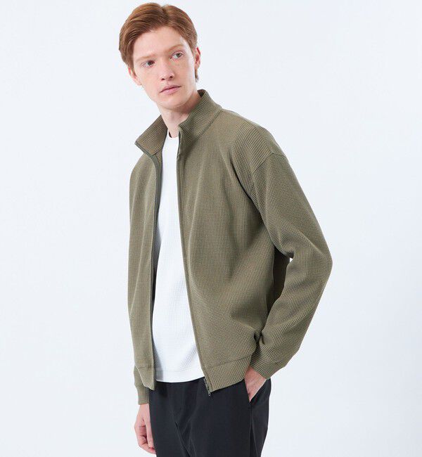 MACKINTOSH PHILOSOPHY「ブリテック スタンドカラージップアップ テクノワッフル」|ブルゾン・スタジャン|グリーン