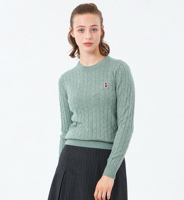 MACKINTOSH PHILOSOPHY「バッキンガムベア ケーブルニット」|ニット・セーター|グリーン