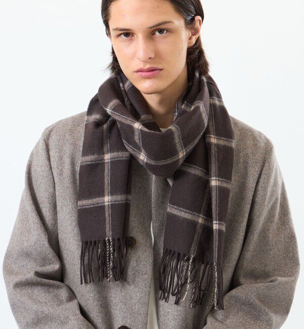 MACKINTOSH PHILOSOPHY「ウォッシャブルカシミヤ ブリティッシュチェックマフラー」|マフラー|ダークブラウン