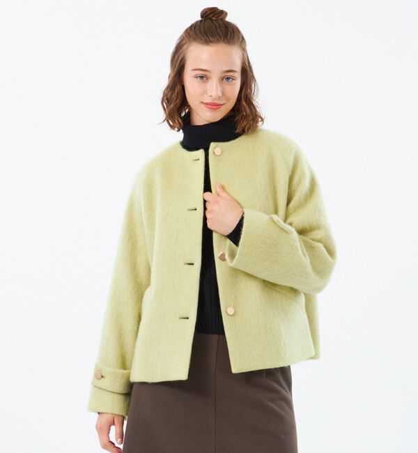 MACKINTOSH PHILOSOPHY「【WELBURY NO COLLAR SHORT(ウェルベリーノーカラーショート)】ウールシャギー製」|その他|イエロー