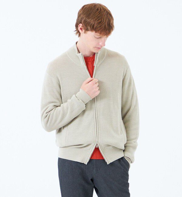 MACKINTOSH PHILOSOPHY「12G1P 片畦 スタンドジップアップ」|ニット・セーター|ベージュ