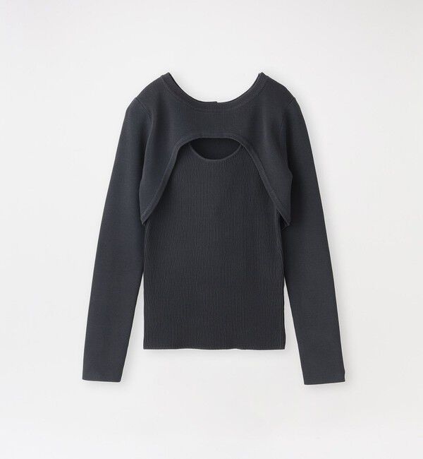  「クロップドレイヤードコンビニット」|ニット・セーター|ブラック