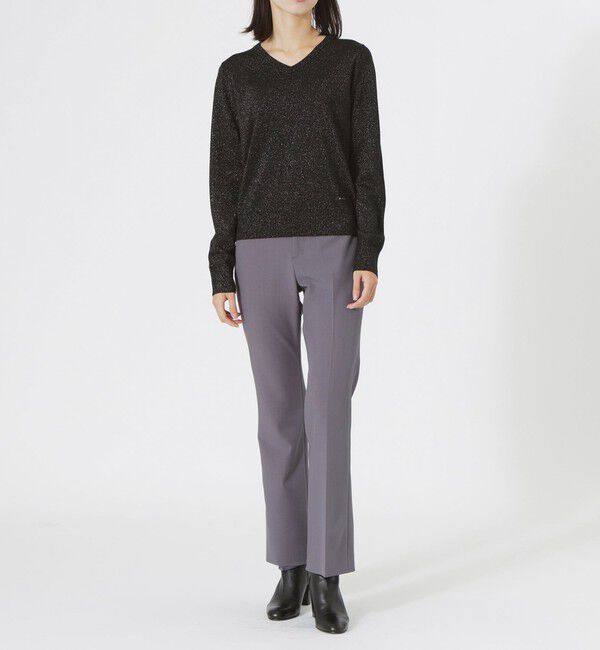  「ラメハイゲージVネック」|ニット・セーター|