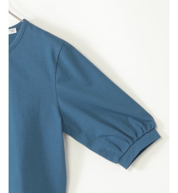 ikka kids「【親子おそろい】梨地裾レイヤー5分袖プルオーバー（120~160cm）」|Tシャツ・カットソー|