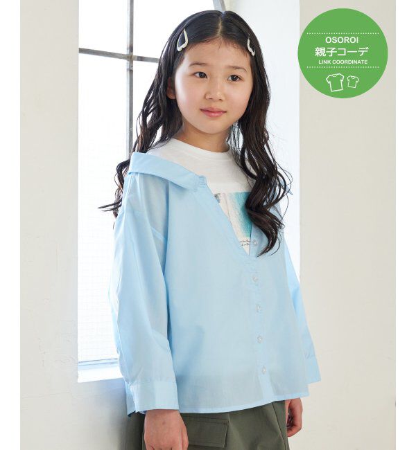 ikka kids「【親子おそろい】フォトTドッキングブラウス（120~160cm）」|シャツ・ブラウス|