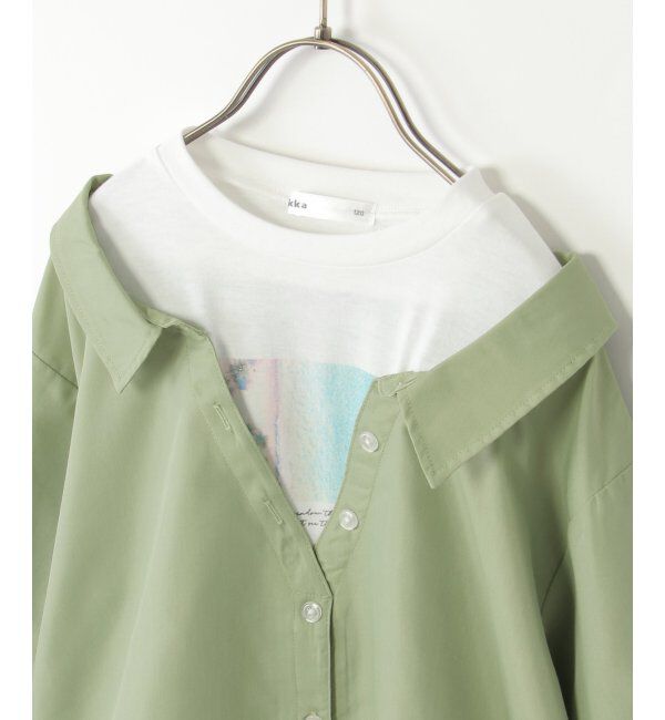 ikka kids「【親子おそろい】フォトTドッキングブラウス（120~160cm）」|シャツ・ブラウス|