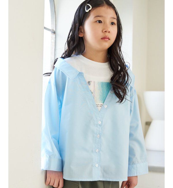 ikka kids「【親子おそろい】フォトTドッキングブラウス（120~160cm）」|シャツ・ブラウス|