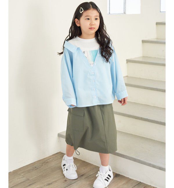 ikka kids「【親子おそろい】フォトTドッキングブラウス（120~160cm）」|シャツ・ブラウス|