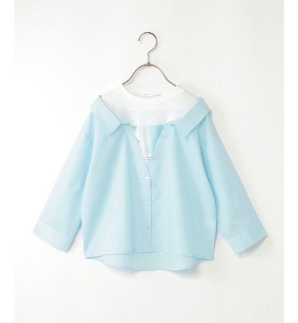 ikka kids「【親子おそろい】フォトTドッキングブラウス（120~160cm）」|シャツ・ブラウス|