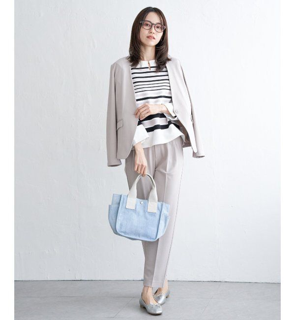 IKKA LOUNGE「リップルボーダーキーネックプルオーバー」|Tシャツ・カットソー|