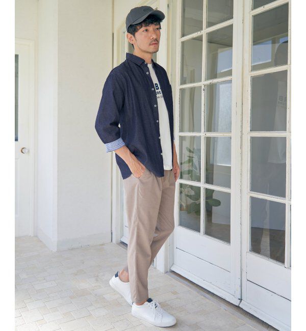 ikka「URBAN NATURE LIFE アーバンネイチャーライフ フロッキープリントTシャツ」|Tシャツ・カットソー|