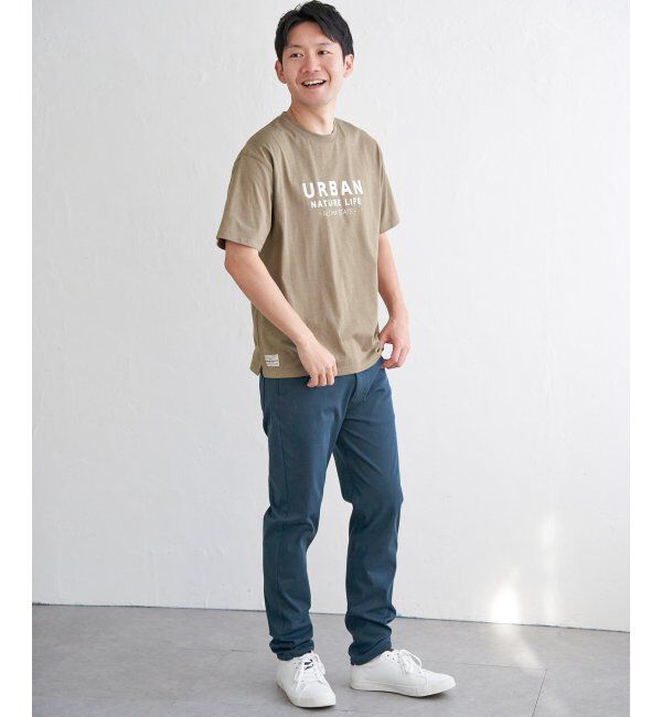 ikka「URBAN NATURE LIFE アーバンネイチャーライフ フロッキープリントTシャツ」|Tシャツ・カットソー|