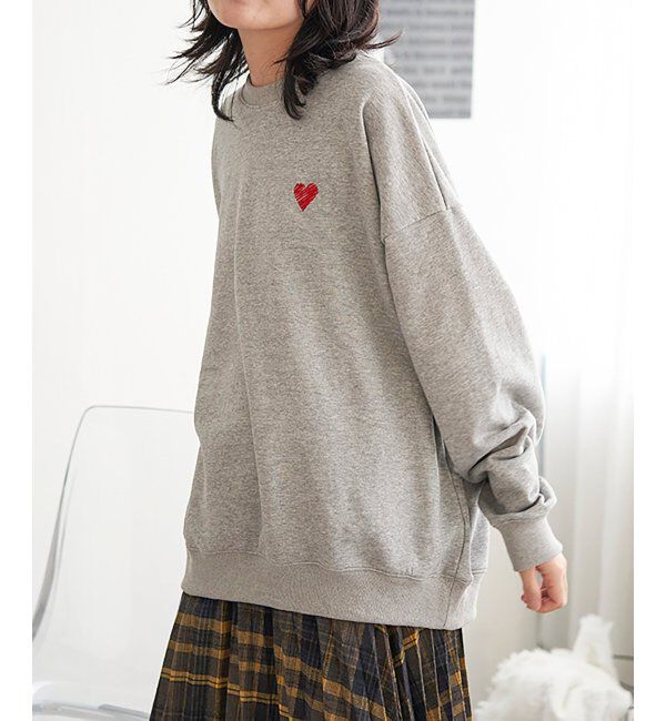 VENCE share style「ラメ裏毛ハートスウェット」|スウェット・ジャージ|