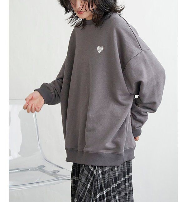 VENCE share style「ラメ裏毛ハートスウェット」|スウェット・ジャージ|