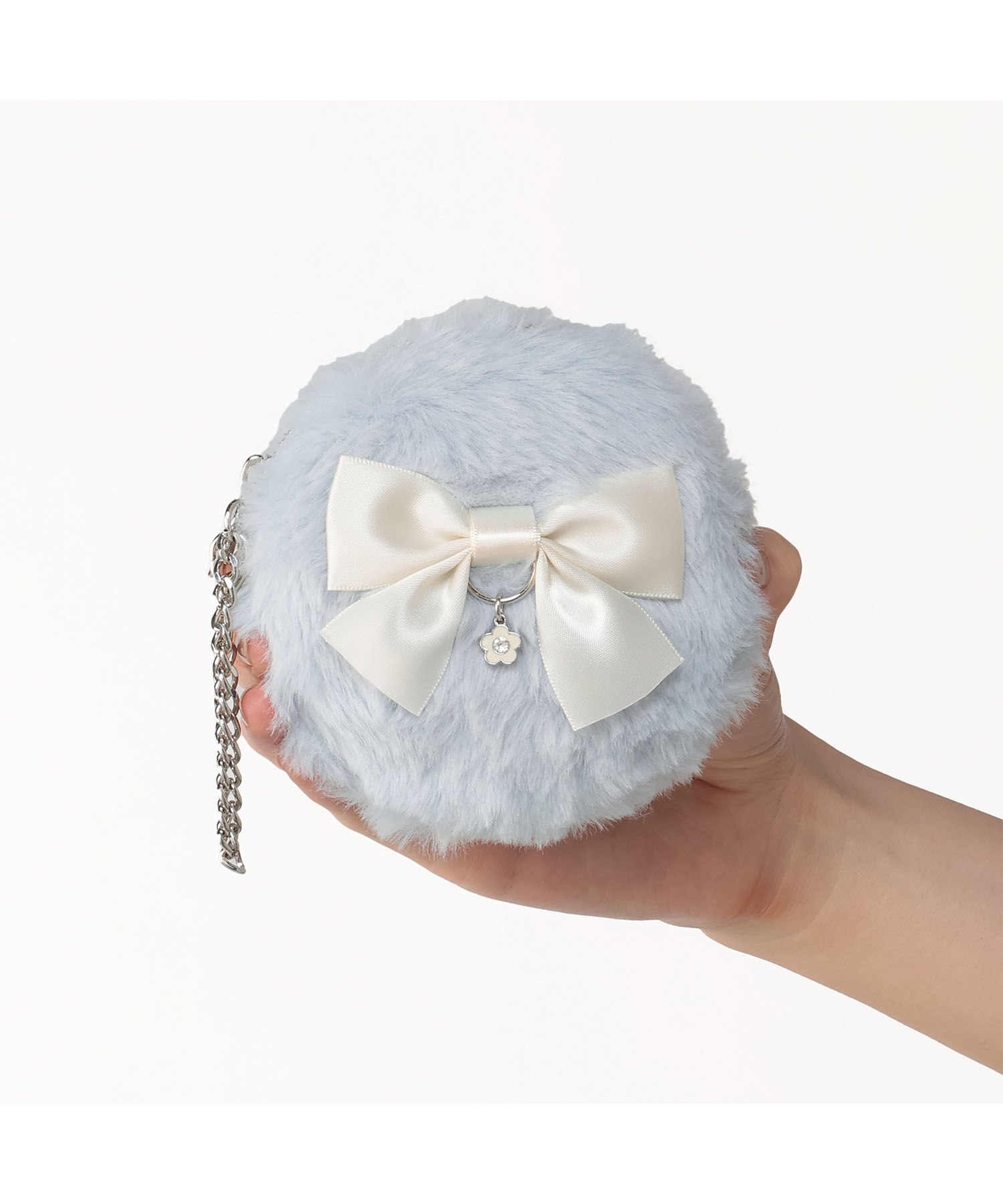 MARY QUANT「ファーリボン サークルポーチミニ」|ポーチ|ブルー