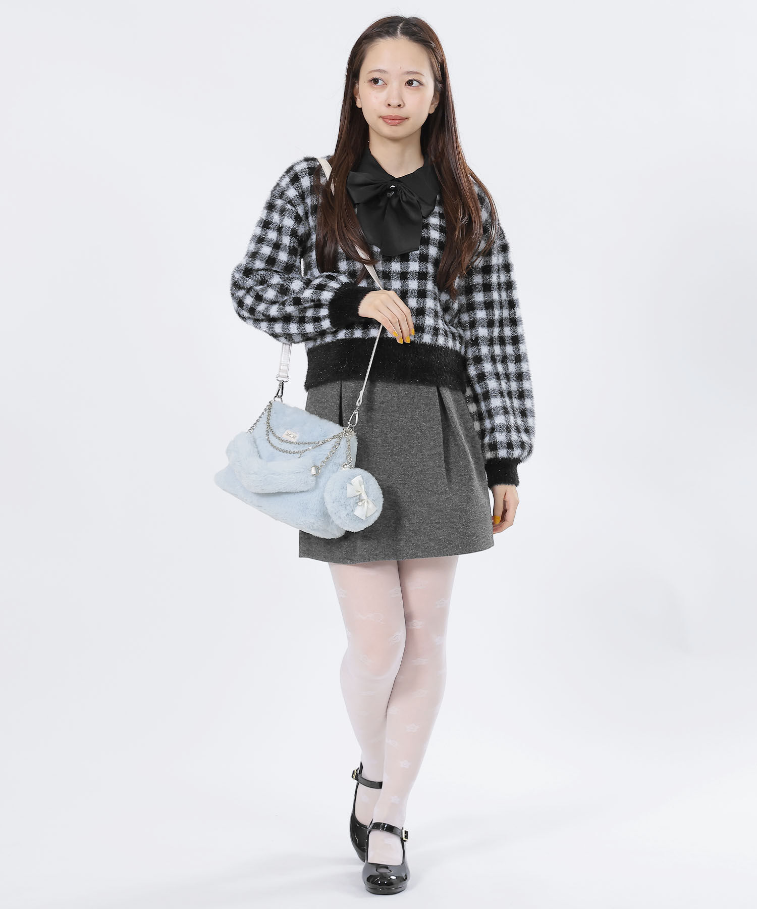 MARY QUANT「ファーリボン サークルポーチミニ」|ポーチ|