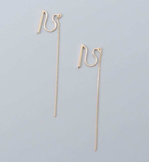 JUPITER「【K10】バー＆チェーンイヤリング」|イヤリング|ゴールド