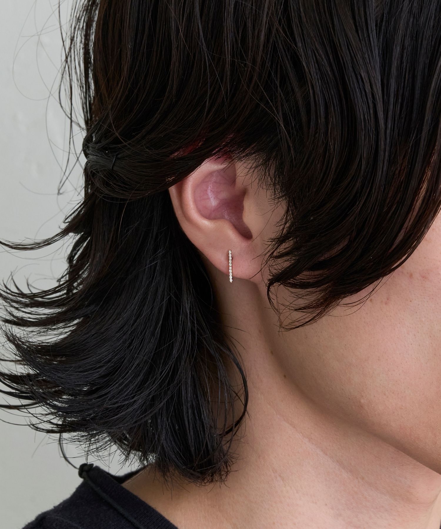 JUPITER「【K10】ダイヤモンドバーピアス /片耳」|ピアス|