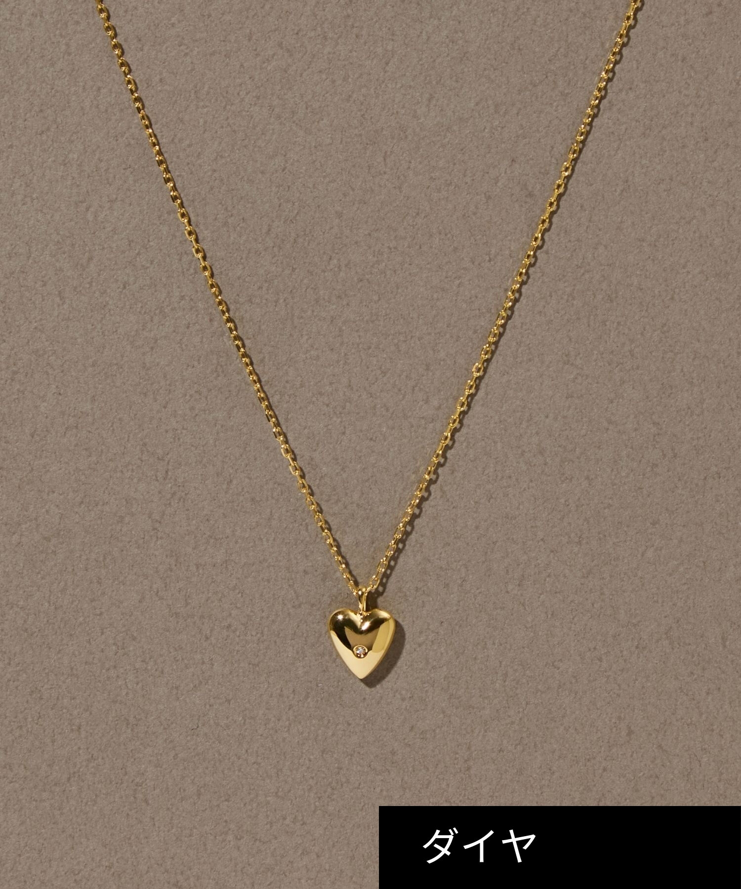 JUPITER「【SV】ハートモチーフダイヤモンドネックレス/金属アレルギー対応　ゴールド」|ネックレス|