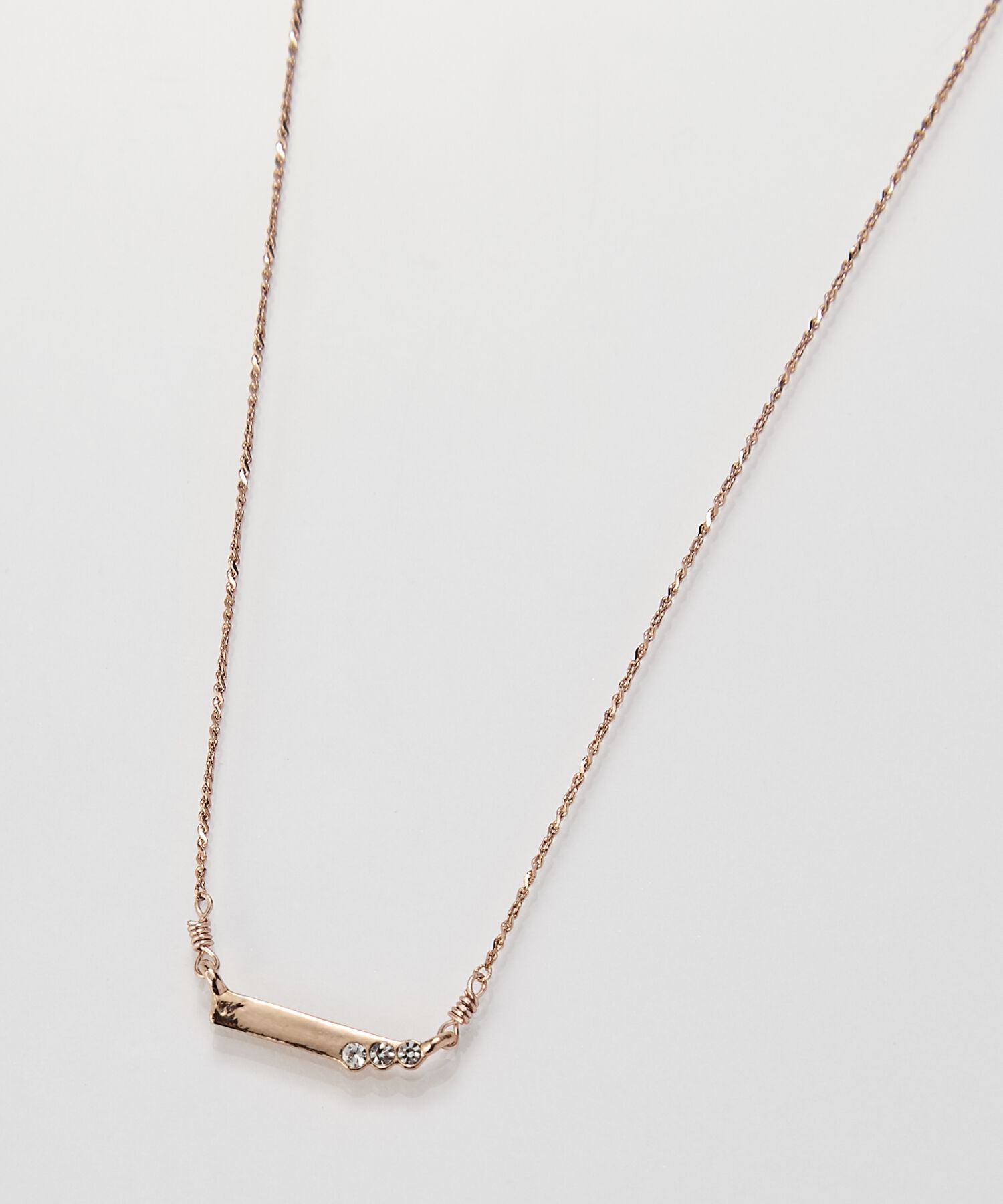 Phoebe「【金属アレルギー対応】ストレートバービジューネックレス　シャンパンゴールド」|ネックレス|