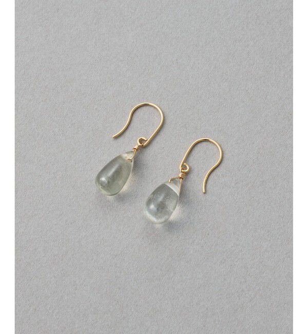 ete「【先行予約】[スウィングドロップ] K10 ナチュラルストーン ピアス」|ピアス|