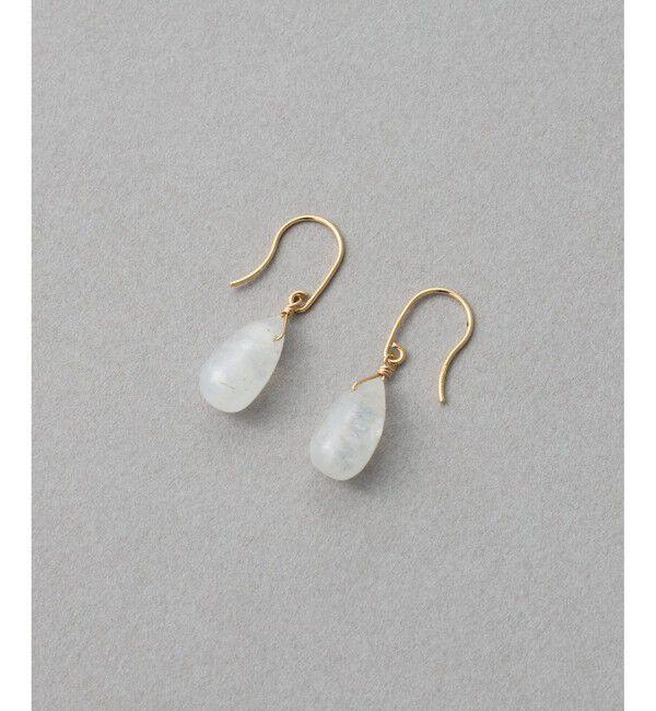 ete「【先行予約】[スウィングドロップ] K10 ナチュラルストーン ピアス」|ピアス|