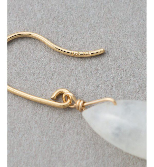 ete「【先行予約】[スウィングドロップ] K10 ナチュラルストーン ピアス」|ピアス|