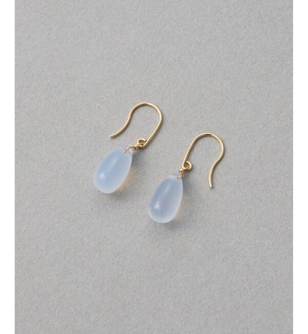 ete「【先行予約】[スウィングドロップ] K10 ナチュラルストーン ピアス」|ピアス|