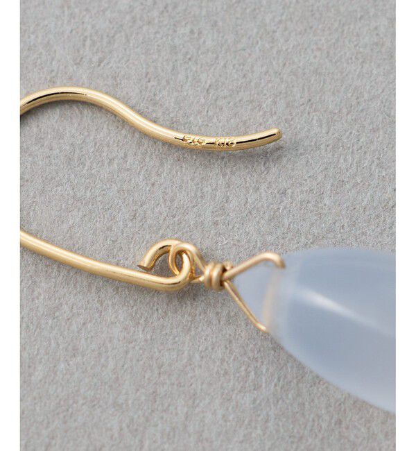 ete「【先行予約】[スウィングドロップ] K10 ナチュラルストーン ピアス」|ピアス|