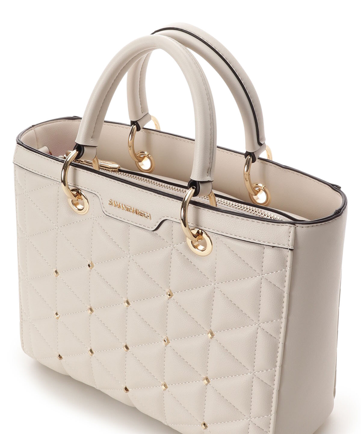 Samantha Vega「キルティングスタッズスクエアバッグ」|ハンドバッグ|