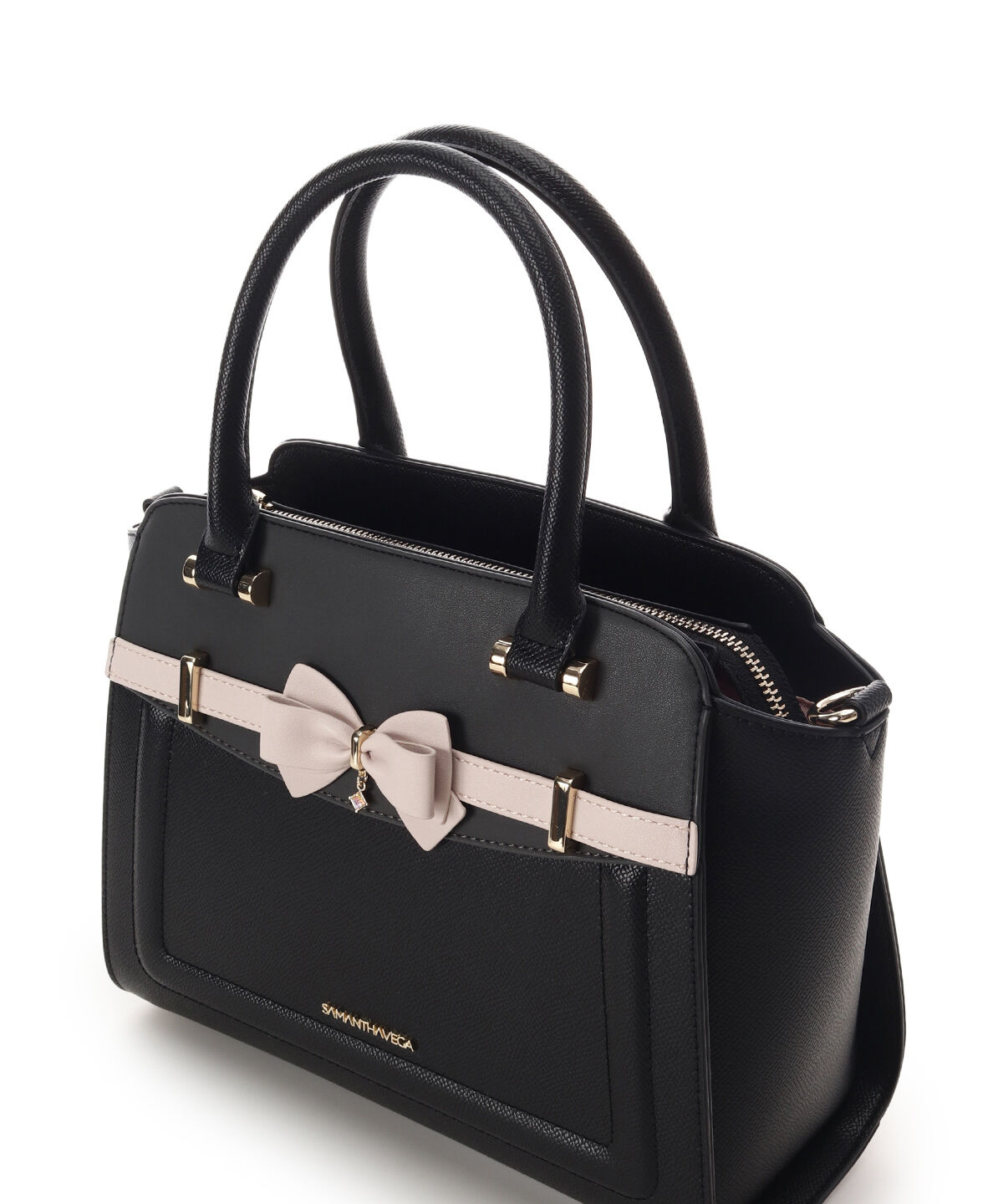 Samantha Vega「バイカラーアクセントリボンハンドバッグ」|ハンドバッグ|
