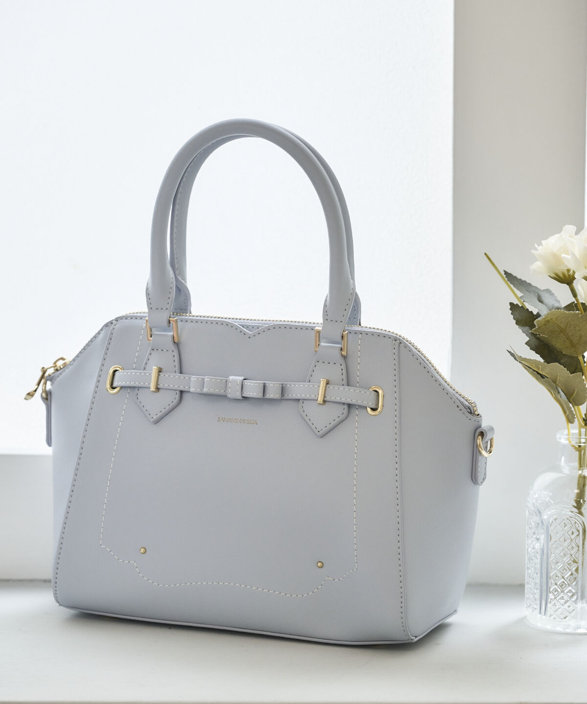 Samantha Vega「バレッタリボンハンドバッグ」|ハンドバッグ|ライトブルー