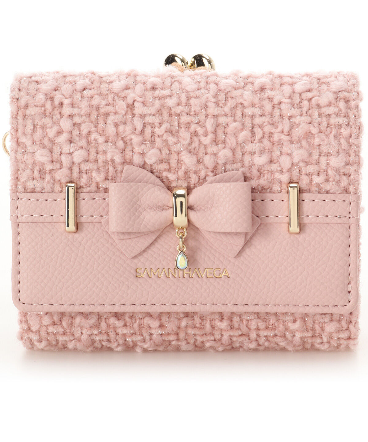 Samantha Vega「ラメツイードアクセントリボン折財布」|財布|