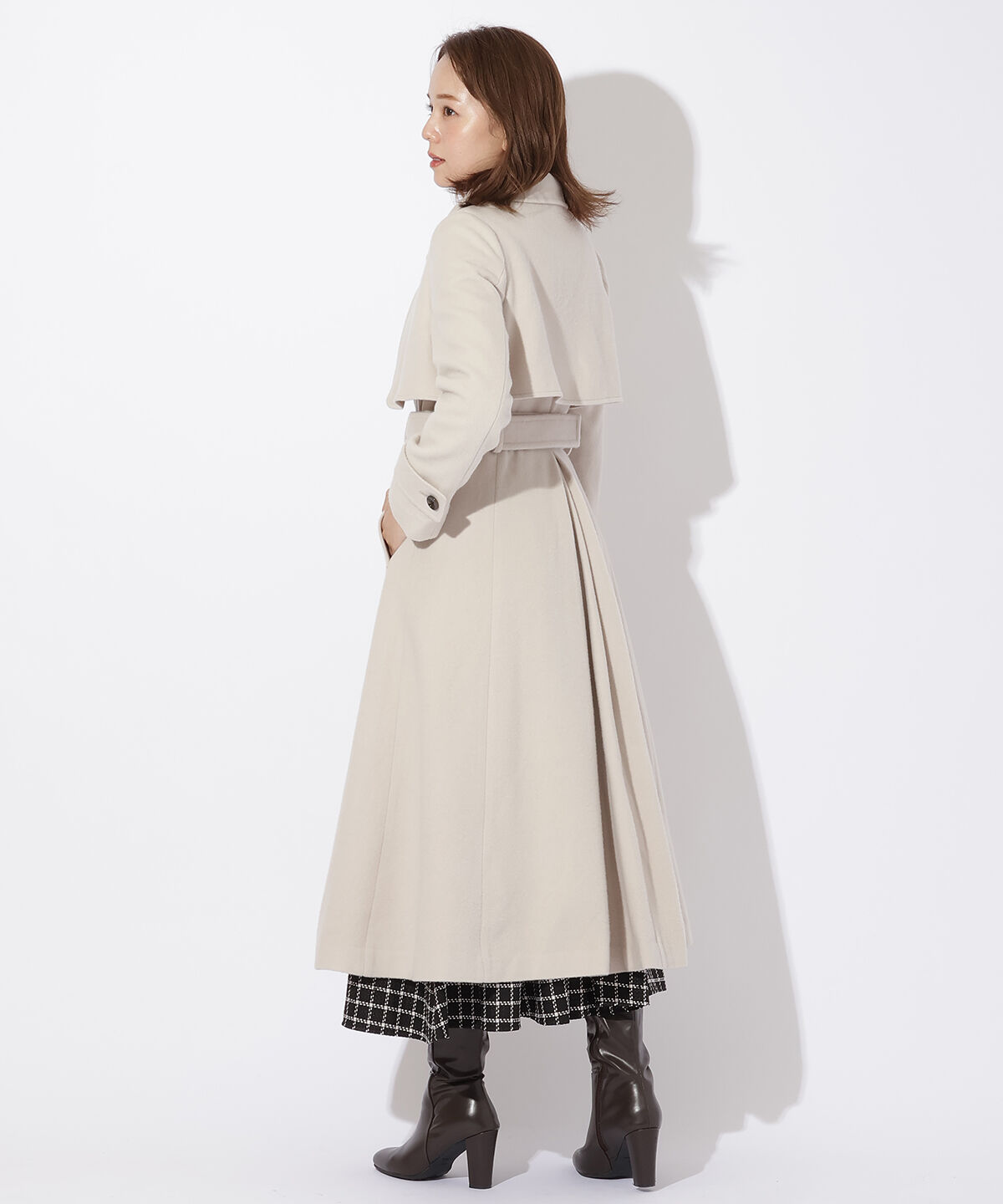 アンドクチュール「ペコラムビーバートレンチコート」|ステンカラーコート|