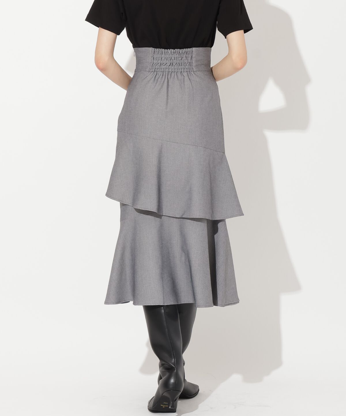 アンドクチュール「ヘリンボーンシアー切替マーメイドスカート」|スカート|