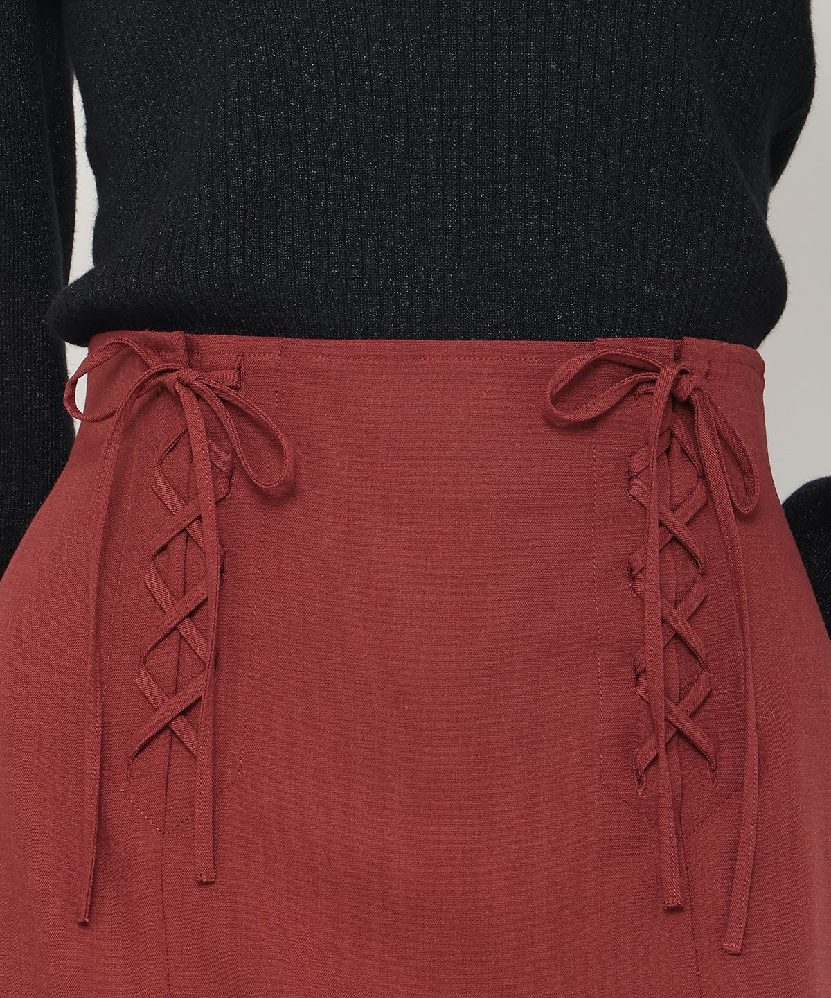 アンドクチュール「フロントレースアップアシメフレアスカート」|フレア|